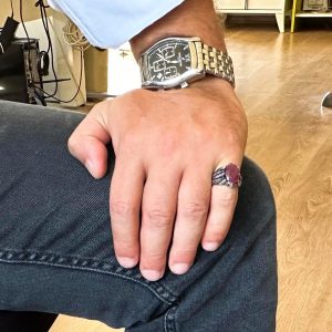 Doğal Kırmızı Yakut Taşlı Sterlin Gümüş Pençe Yüzük - Görsel 3