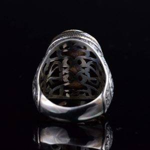 Doğal Turkuaz Taş Yüzük - Büyük Erkek Yüzüğü - 925 Ayar Gümüş Yüzük - Görsel 8