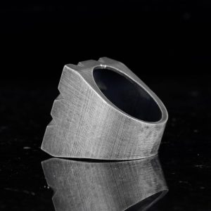 Sterling Gümüş Horus Göz Yüzüğü, Kare Tasarım, 925 Gümüş Erkek Yüzüğü - Görsel 7