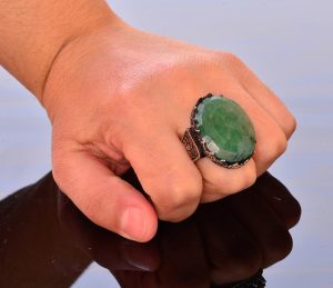 El Yapımı 925 Ayar Gümüş Erkek Yüzük, Gerçek Zümrüt Taşı, Şık Taş Koleksiyonu - Görsel 6