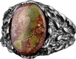 Gerçek Doğal Arizona Turkuaz Taş Yüzük, Minimalist Yüzük, 925 Ayar Gümüş Yüzük