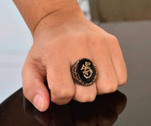 Doğal Obsidan Taş Yüzük - 925 Ayar Gümüş Yüzük - Yüzük - Görsel 7