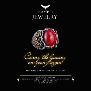 Gerçek Doğal Mercan Taşı Yüzük, 925 Ayar Gümüş Yüzük Erkekler için, Oval Kırmızı Mercan Yüzük - Görsel 7