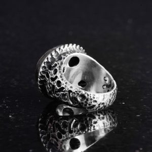 Gerçek Doğal Pirit Taşı Yüzük - 925 Ayar Sert Gümüş Erkek Yüzüğü - Görsel 5