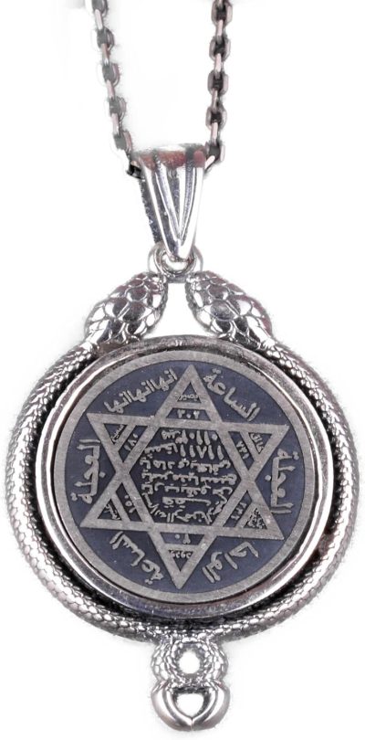 925 Ayar Gümüş Davud Yıldızı Kolye Ucu - El Yapımı Mistik Koruma Kolye Ucu - Görsel 1