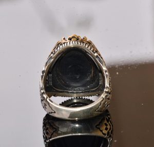 Doğal Obsidan Taş Yüzük - 925 Ayar Gümüş Yüzük - Yüzük - Görsel 8