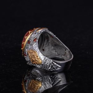 Doğal Taş Yüzük - Sultan Yüzük - 925 Ayar Gümüş Yüzük (Kansit) - Görsel 7