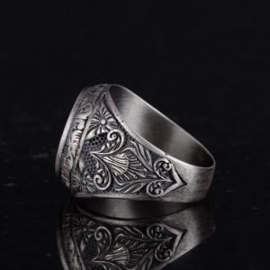 David Yıldızı El Yapımı Yüzük - Süleyman Mührü Yüzüğü - 925 Ayar Gümüş Yüzük - Görsel 4