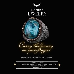 925 Ayar Gümüş El Yapımı Erkek Yüzük - Çeşitli Doğal Taşlarla Mevcut (Krisokolla) - Görsel 7