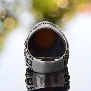 El Yapımı İslami Hat Sanatı Yüzük | 925 Ayar Gümüş Erkek Yüzük | Ruhsal ve Şık Tasarım - Görsel 7