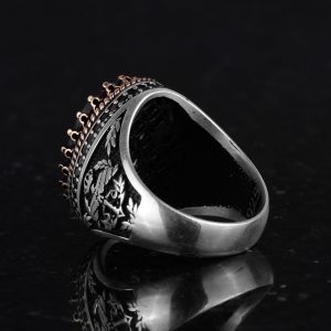 925 Ayar Gümüş Yüzük, Yapay Taş Yüzük, Kartal Sembol Yüzüğü, El Yapımı Yüzük (Yapay florit) - Görsel 7