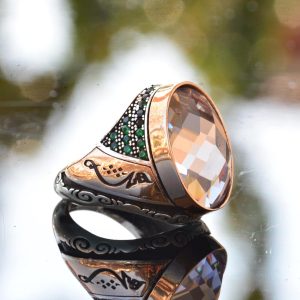 İslami Yüzük, 925 Ayar Gümüş Erkek Yüzüğü, Sentetik Taş Erkek Yüzüğü - Görsel 7