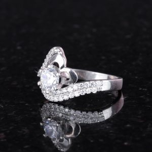 925 Ayar Gümüş Yüzük, Yapay Zirkon Taşlı Yüzük, Kadınlar İçin Nişan Yüzüğü, El Yapımı Yüzük - Görsel 5