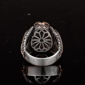 Erkekler için Yeşil Turkuaz Taş Yüzük, 925 Ayar Gümüş ile Vintage Ortadoğu Tasarımı (Stil-5) - Görsel 7