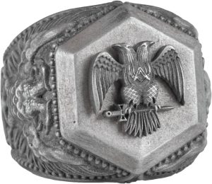 925 Ayar Gümüş Yüzük, Cesur Sembol Yüzük (Çift Başlı Kartal) - Görsel 1