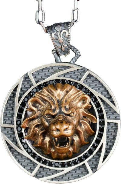 Aslan Gümüş Kral Kolye, 925 Ayar Gümüş Erkek Leo Kolye, Hayvan Gümüş Kolye - Görsel 1
