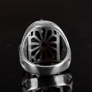 Gerçek Doğal Arizona Turkuaz Taş Yüzük, 925 Ayar Gümüş Yüzük, El Yapımı Sultan Yüzük, Tasarım-2 - Görsel 6