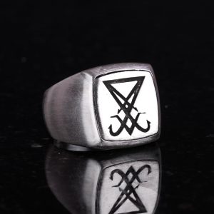 Sigil Yüzüğü, Lucifer Yüzüğü, Cadılık, Simya, Şeytani Erkek Yüzüğü, Kutsal Geometri, 925 Ayar Gümüş Yüzük - Görsel 4
