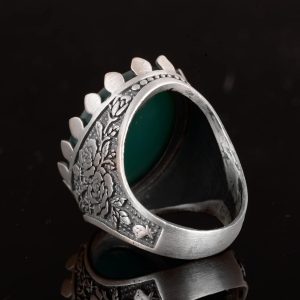 Gerçek Doğal Akik Taş Yüzük, Dini Yüzük, İslami Yüzük, El Yapımı Yüzük, Sterlin Gümüş Yüzük, kahverengi - Görsel 7