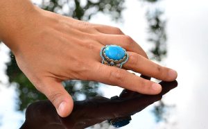 Turkuaz Yüzük Erkekler için, Gümüş Turkuaz Yüzük, 925 Ayar Gümüş Erkek Yüzük, Büyük Yüzük - Görsel 6