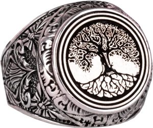 Hayat Ağacı Yüzüğü - 925 Ayar Gümüş Yüzük Erkekler için - Görsel 1