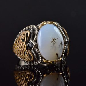 El yapımı Yemeni Akik Yüzük, 925 Ayar Gümüş Erkek Yüzük, Doğal Şifa Taşı - Görsel 5