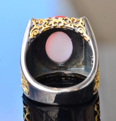 Erkekler için Ayar Gümüş Sultan Yüzük - Yıldız ve Hilal Tasarımı, Malcolm X'ten Esinlenmiştir - Görsel 8