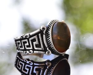 Gerçek Doğal Jasper Taş Yüzük, 925 Ayar Gümüş Erkek Yüzük (Model-5) - Görsel 5