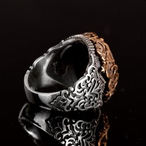 Gerçek Doğal Bronzit Taş Yüzük, 925 Ayar Gümüş Erkek Yüzüğü - Görsel 7