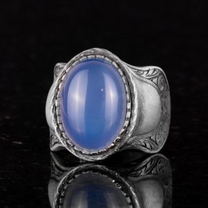 Doğal Taş Yüzük, 925 Ayar Gümüş Yüzük, (Kalsedon) - Görsel 5