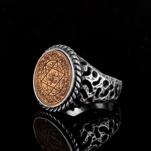David of Star Yüzüğü, Süleyman Yüzüğü, Talisman Yüzüğü, 925 Ayar Gümüş Erkek Yüzüğü - Görsel 5