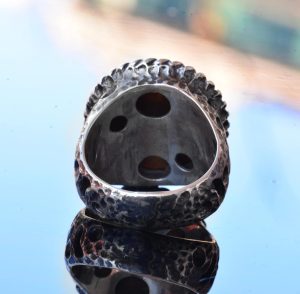 El Yapımı Süleyman Mührü Yüzüğü, Doğal Yeşil Oniks Taşı, İslami Erkek Yüzüğü, 925 Ayar Gümüş - Görsel 8