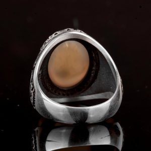 925 Ayar Gümüş Erkek Yüzük, Gerçek Doğal Drusy Kuvars Taş Yüzük - Görsel 7