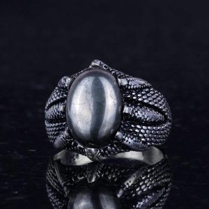 925 Ayar Gümüş Pençe Yüzük ile Gerçek Doğal Pirita Taşı – El Yapımı Yüzük ile Aslan Zenginliği ve Koruma - Görsel 6