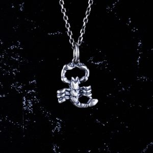 925 Ayar Gümüş Akrep Burcu Kolye Ucu - El Yapımı Takı - Görsel 4