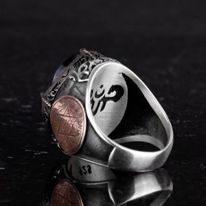 925 Ayar Gümüş El Yapımı Erkek Yüzük - Davut Yıldızı Yüzüğü (Sema Töreni) - Görsel 7