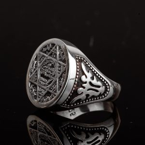 David Yıldızı Yüzüğü, 925 Ayar Gümüş Yüzük, Süleyman Mührü Yüzüğü, Kral Süleyman Yüzüğü - Görsel 5