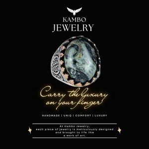 925K Katı Gümüş Erkek Yüzük, Doğal Taşlarla - El Yapımı Şıklık (Yeşil Göz Taşı) - Görsel 6