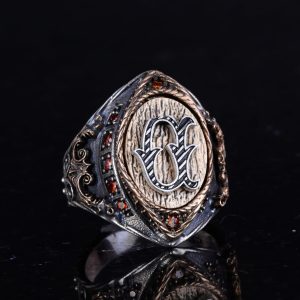 925 Ayar Katı Gümüş Yüzük, Yüzük Adam Yüzüğü, Monogram Yüzüğü, Özel El Yapımı Gümüş Erkek Yüzüğü - Görsel 4