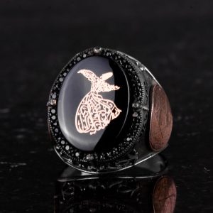 925 Ayar Gümüş El Yapımı Erkek Yüzük - Davut Yıldızı Yüzüğü (Sema Töreni) - Görsel 6