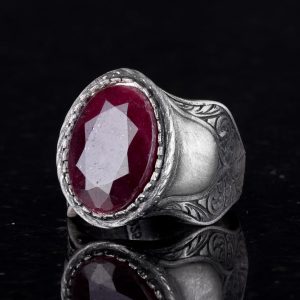 Doğal Taş Yüzük, 925 Ayar Gümüş Yüzük, (Yakut) - Görsel 5