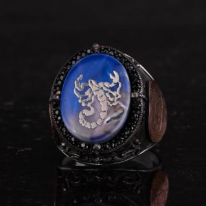 David Yıldızı Desenli Yüzük - El Yapımı Yüzük - 925 Ayar Gümüş Erkek Yüzüğü (Akrep) - Görsel 6