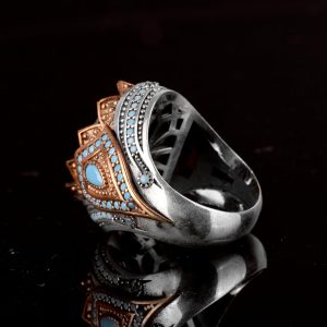 Gerçek Doğal Safir Taşlı Yüzük, 925 Ayar Gümüş Erkek Yüzüğü - Görsel 7