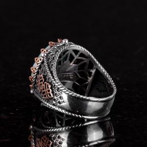 925 Ayar Katı Gümüş Yüzük, Gerçek Doğal Taş Yüzük (Amazonit) - Görsel 5