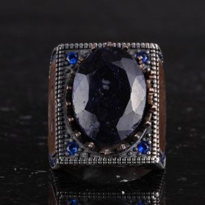 Gerçek Doğal Taş Yüzük - 925 Ayar Gümüş İslami Yüzük - El Yapımı Hat Yüzük - Görsel 4