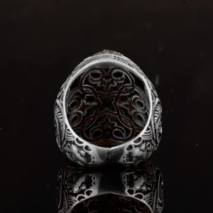 Erkekler için Katmanlı 925 Ayar Gümüş Yüzük, Detaylı Filigran Tasarımı, Vintage Tarzı - Görsel 7