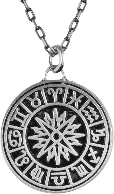 925 Ayar Gümüş Kolye - Burç Çarkı Kolyesi - Görsel 1