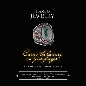 Osmanlı Tuğra Zümrüt Yapay Taş Yüzük, 925 Ayar Gümüş Yüzük - Görsel 3