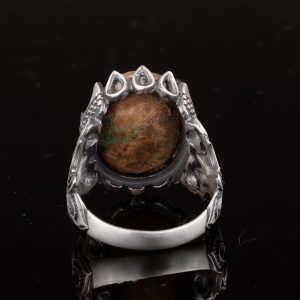 Gerçek Doğal Arizona Turkuaz Taş Yüzük, El Yapımı Takı, 925 Ayar Gümüş Yüzük (Stil-3) - Görsel 8