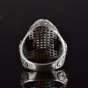 Doğal Yemen Akik Taşı Yüzük, El Yapımı 925 Ayar Gümüş Sultan Erkek Yüzüğü - Görsel 8